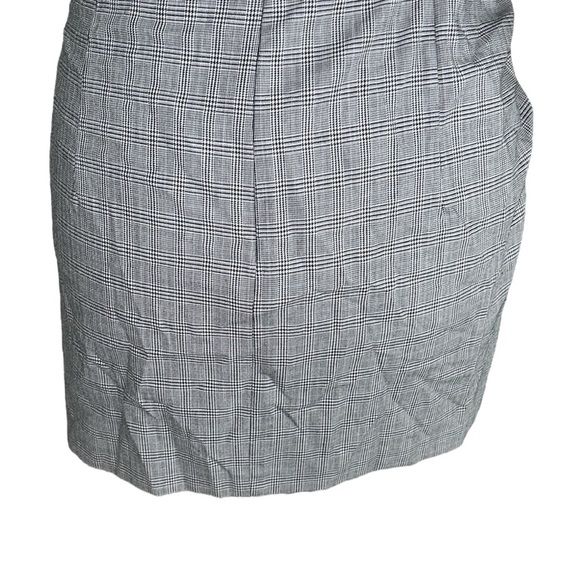 Zara Black White Houndstooth Plaid Ruched Wrap Asymmetrical Mini Skirt - XS - Picture 13 of 16